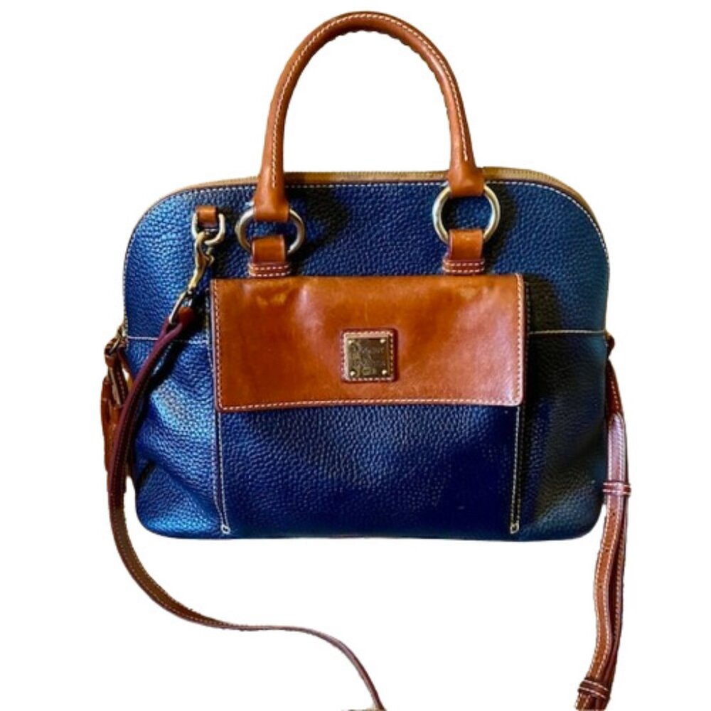 Dooney & Bourke Aubrey Satchel Top Handle Removable Shoulder Strap Midnight Blue